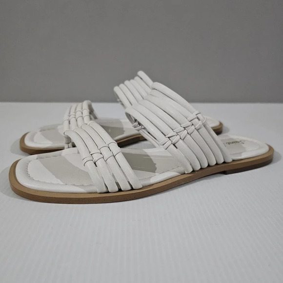 NEW Saint G Zoya Sandal Slip On Strappy Tubular White Leather Womens Size 10 - Picture 1 of 14